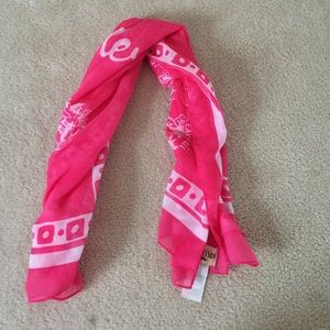Pink and white hollister scarf