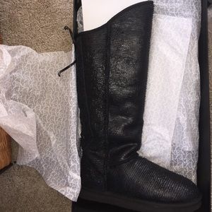 Tall Black Leather Boot