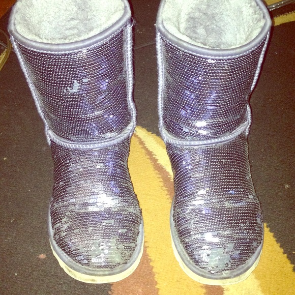 Blue sequins uggs