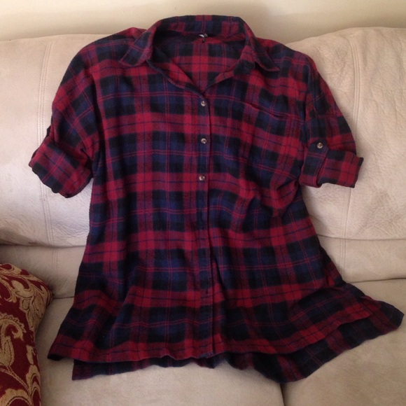 Lulus oversize flannel shirt dress large