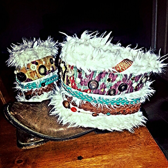Boho upcycled boot