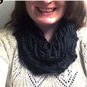 Black knitted infinity scarf