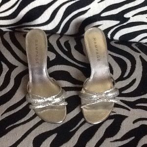 Silver high heels