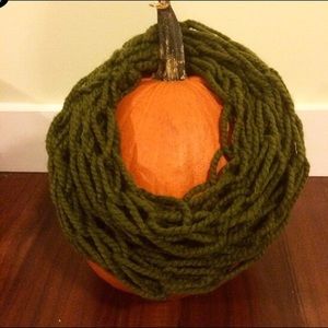 Evergreen knitted infinity scarf