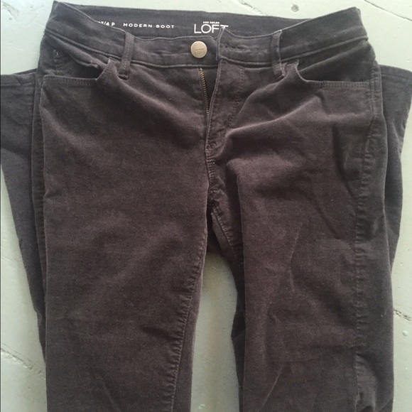 Ann Taylor Loft dark grey cords 4 petite