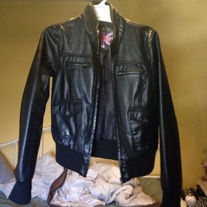 Black leather jacket
