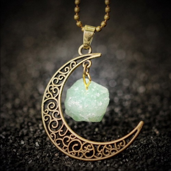 Jewelry - Moon & Green Flourite Pendant