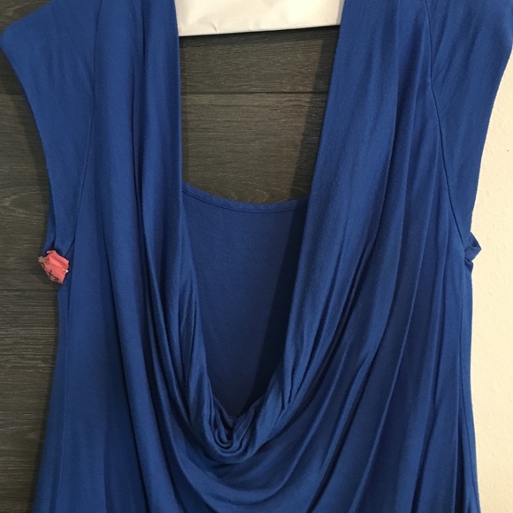 Blue cowl neck top - Picture 3 of 3