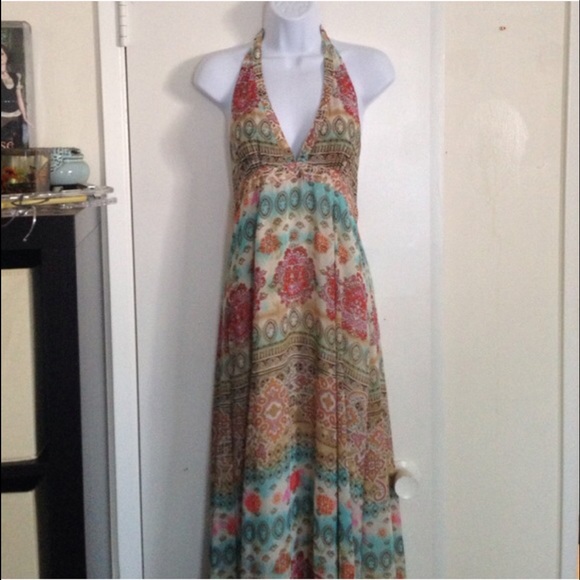 Halter Maxi dress bohemian hippie