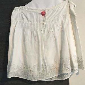 Draw string white cotton skirt