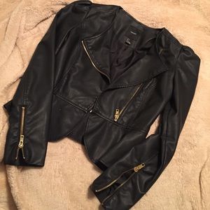 F21 Faux leather peplum jacket