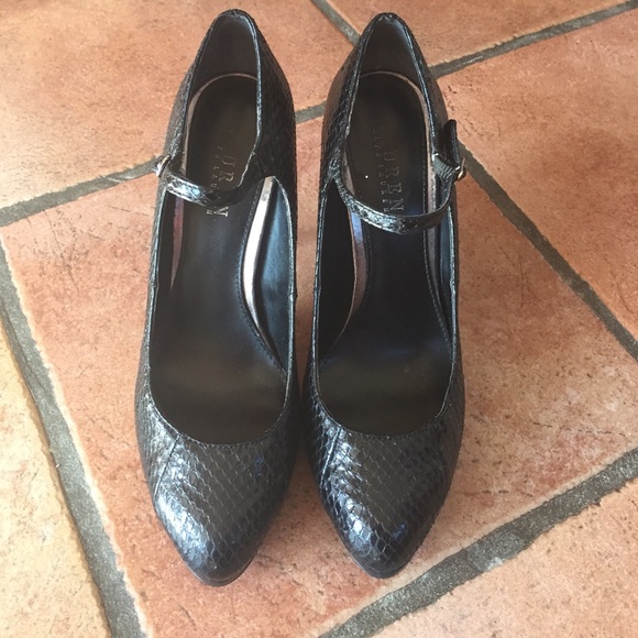 Ralph Lauren snake Mary Jane heels