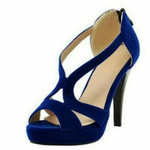 Velvet blue heels