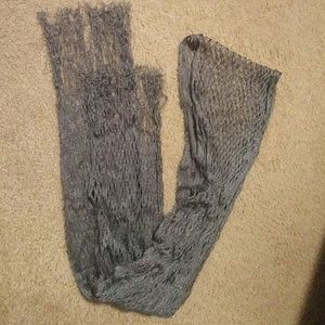 Crocheted gray/sparkly scarf