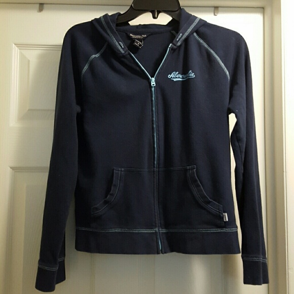 Navy Abercrombie zip hoodie