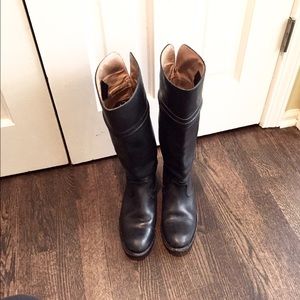LAST Price Drop! Tall Black Leather Frye Boots,7B