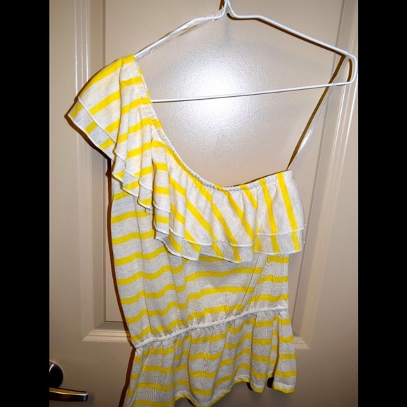Yellow One Shoulder Blouse