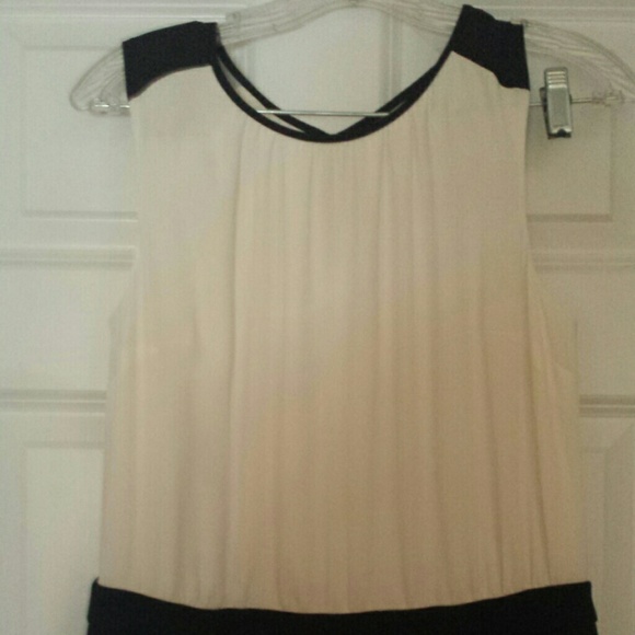 LOFT Cream & Black Dress NWOT - Picture 2 of 4