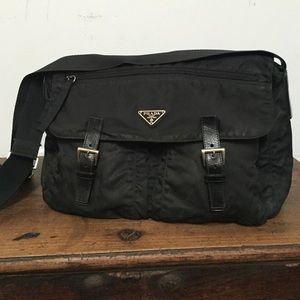 Black Nylon Prada Messenger Bag