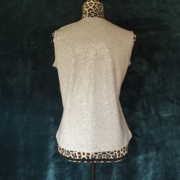 Grey Sequin Sleeveless Tank - Picture 3 of 4