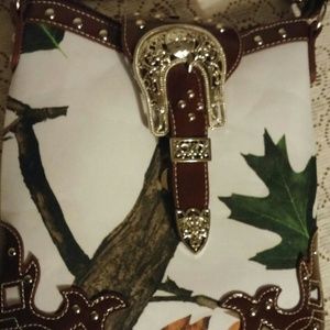 White camo purse