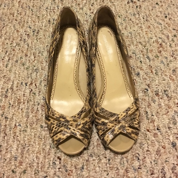 Genuine snake skin Johnston & Murphy open toe heel - Picture 2 of 4