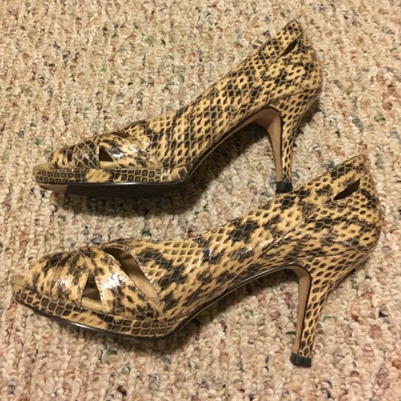 Genuine snake skin Johnston & Murphy open toe heel - Picture 3 of 4