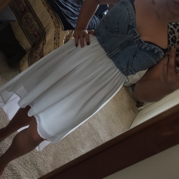 🎀REDUCED PRICE🎀 High-low denim chiffon dress!