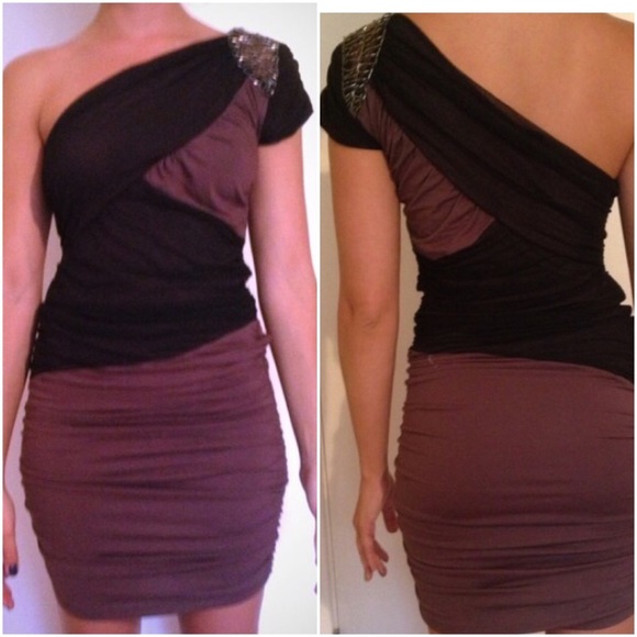 NWT BEBE Shelly Shirred cocktail dress