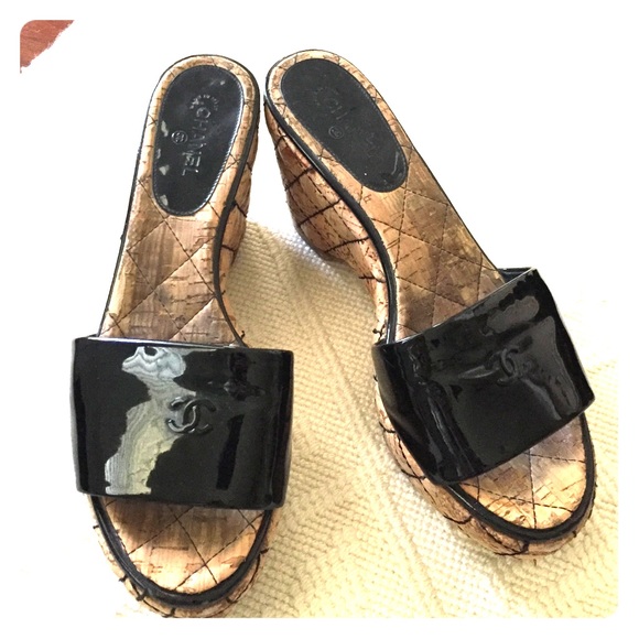 Authentic Chanel sandal wedges