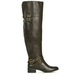 Brown knee high boots