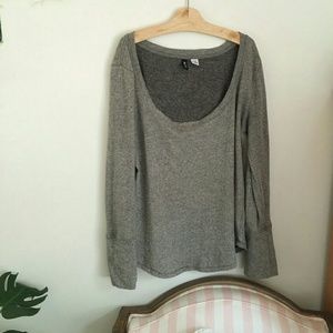 BDG grey wide neck tee
