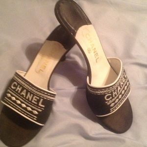 Authentic CHANEL Low Heal Slip-ons