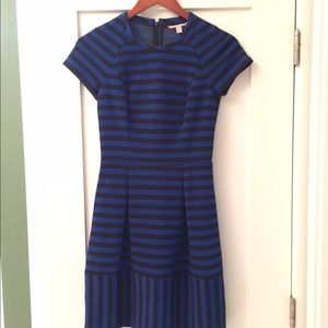Short sleeved, fit and flare dress