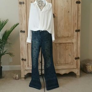 High waisted flare jeans