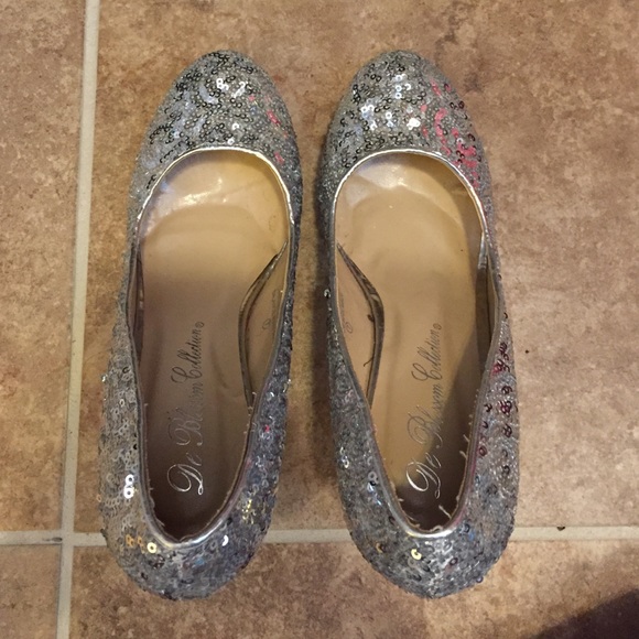 silver sparkly heels