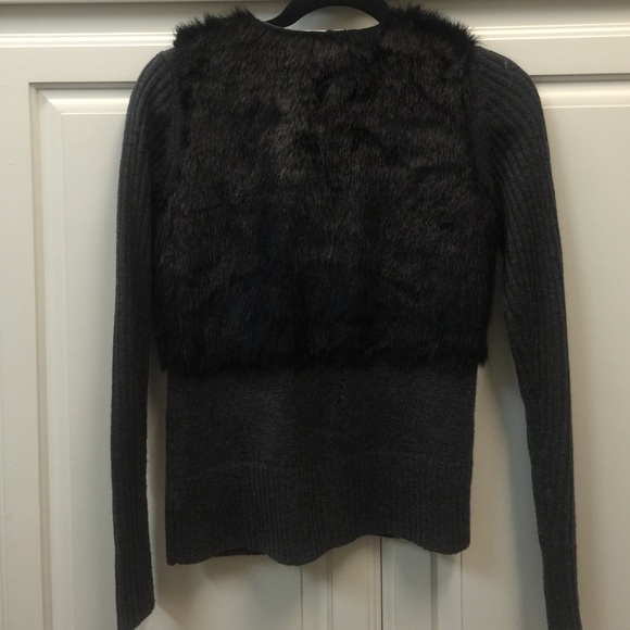 Sweater with "fur" short vest overlay. - Picture 3 of 3