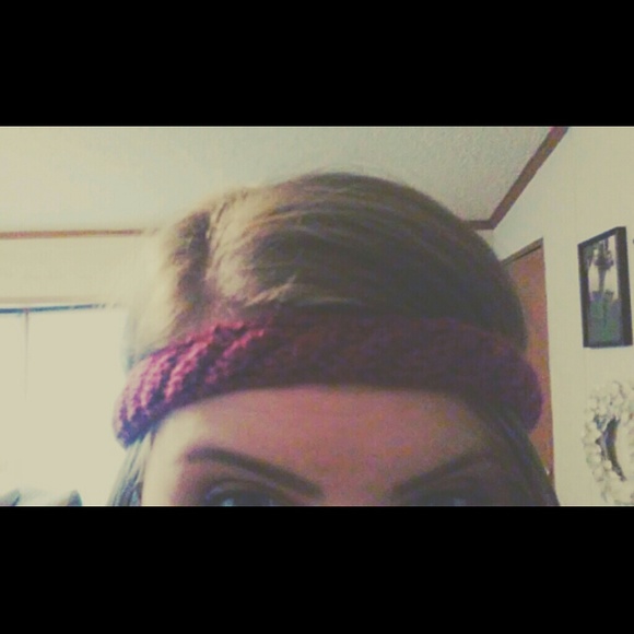 Hand Knit Dark Purple Headband