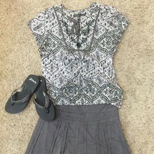 Short sleeve cotton blouse