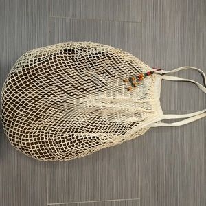 Beach bag with beaded detail