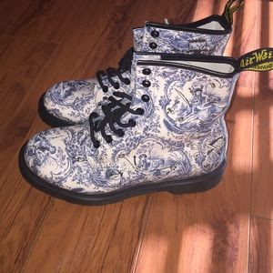 Dr. Martens Blue on White Boots