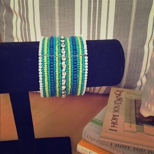 Silver and Green Bracelet