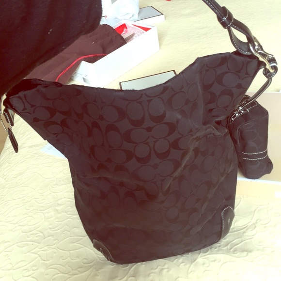 Coach black bucket purse