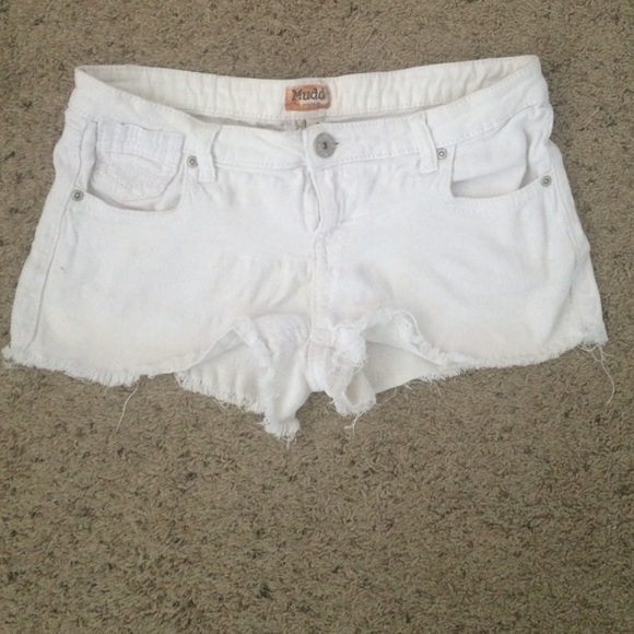 White jean cutoff shorts