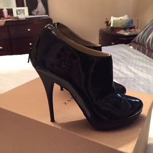 Patent leather booties small platform