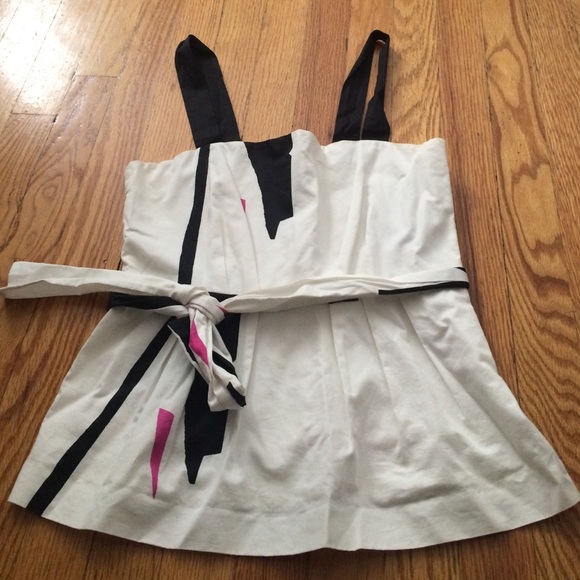 Theory geometric print sleeveless blouse