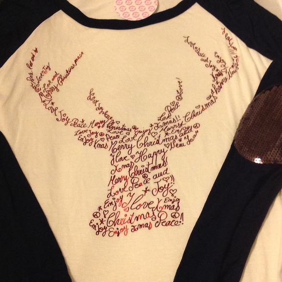 💗SEQUIN REINDEER/ELBOW PATCH ELK TOP!🎀 - Picture 3 of 3