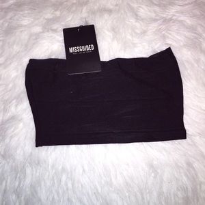 Missguided Black Bandage Crop Top
