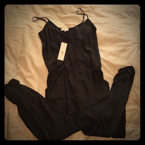 Parker black silk romper
