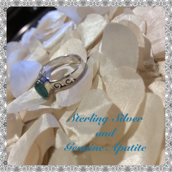New Sterling Silver with Genuine Apatite Stone - Picture 4 of 4